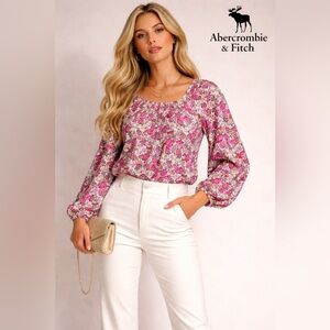 Abercrombie & Fitch Women’s Multicolor Floral 3/4 Sleeved Blouse